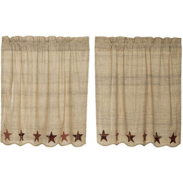 Abilene Star Tier Curtain Set of 2 L36xW36 - The Fox Decor